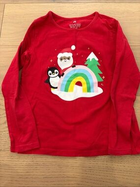 EUC H&M Long Sleeve Holiday Shirt Size 6x/7